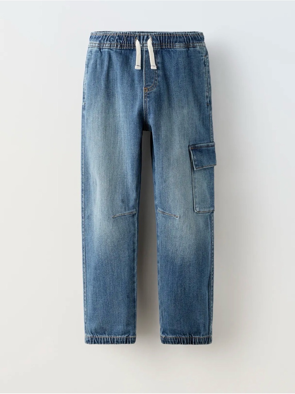 Zara Kids (Boys) Jogger Cargo Jeans Mid Blue - Size 9 134cm NWOT